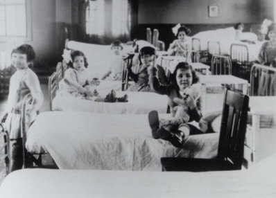 black white photograph children disability history america
