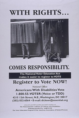 black white voting poster disability history america