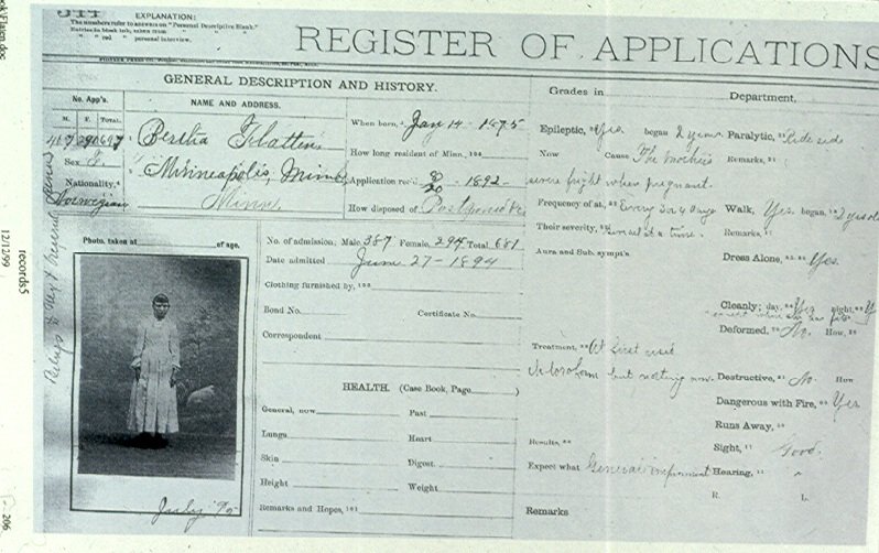 bertha flaten register of applications form disability history america