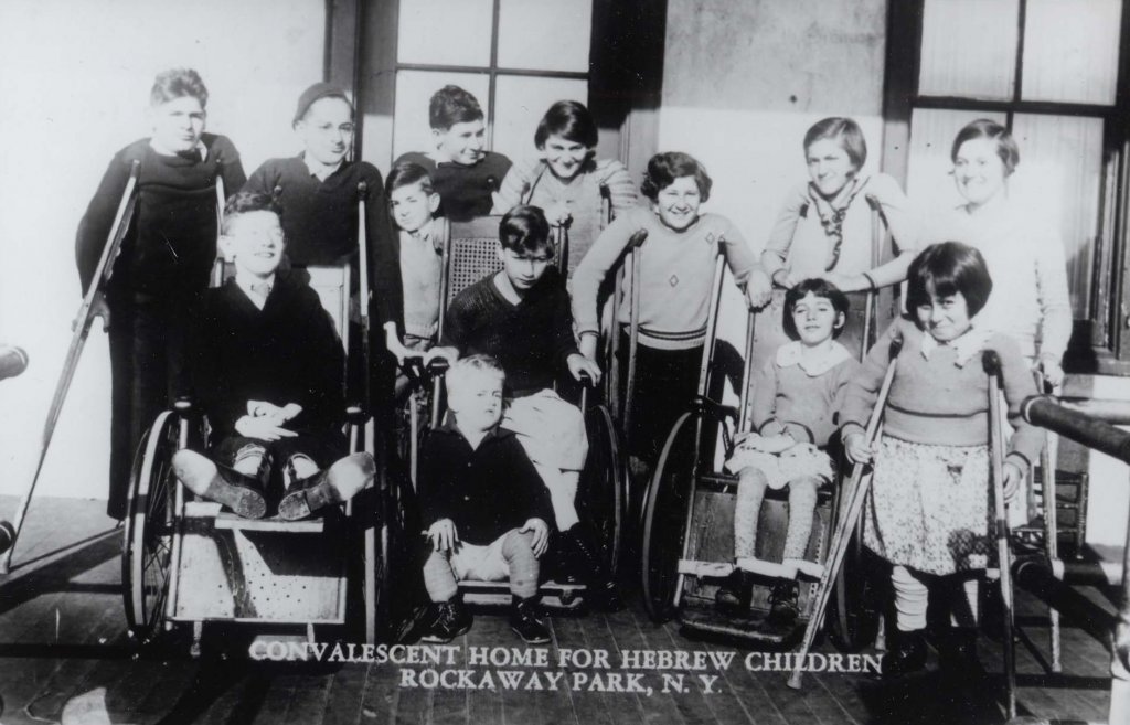 convalescent home for hebrew children males females black white photgraph disability america