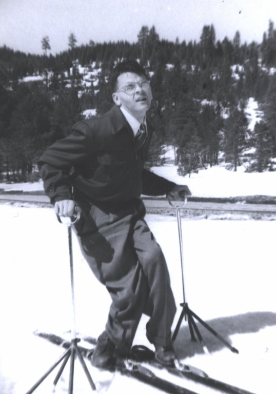man skiing black white photograph disability history america